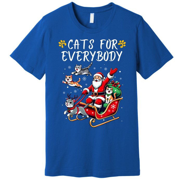 Cats For Everybody Christmas Cat Funny Xmas Santa Gift Premium T-Shirt