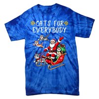 Cats For Everybody Christmas Cat Funny Xmas Santa Gift Tie-Dye T-Shirt