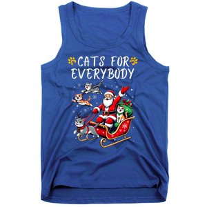 Cats For Everybody Christmas Cat Funny Xmas Santa Gift Tank Top