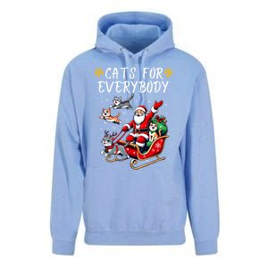 Cats For Everybody Christmas Cat Funny Xmas Santa Gift Unisex Surf Hoodie