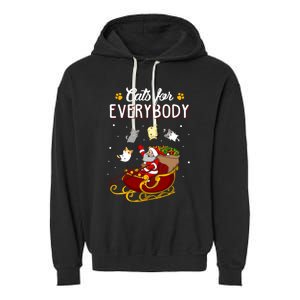 Cats For Everybody Cat Christmas Ugly Christmas Garment-Dyed Fleece Hoodie