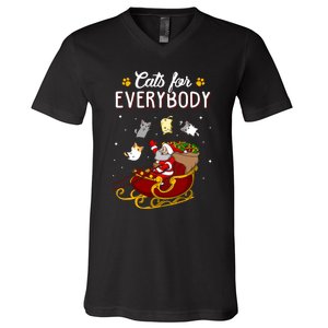 Cats For Everybody Cat Christmas Ugly Christmas V-Neck T-Shirt