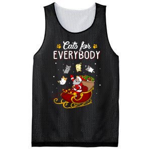 Cats For Everybody Cat Christmas Ugly Christmas Mesh Reversible Basketball Jersey Tank