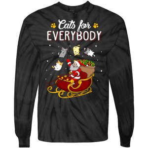 Cats For Everybody Cat Christmas Ugly Christmas Tie-Dye Long Sleeve Shirt