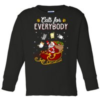 Cats For Everybody Cat Christmas Ugly Christmas Toddler Long Sleeve Shirt