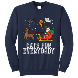 Cats For Everybody Christmas Cat Funny Xmas Women Santa Sweatshirt