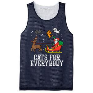 Cats For Everybody Christmas Cat Funny Xmas Women Santa Mesh Reversible Basketball Jersey Tank