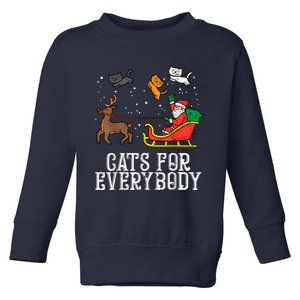 Cats For Everybody Christmas Cat Funny Xmas Women Santa Toddler Sweatshirt