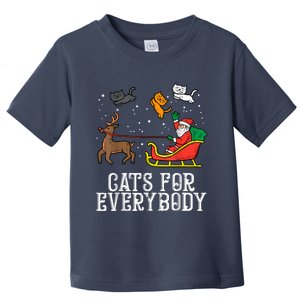 Cats For Everybody Christmas Cat Funny Xmas Women Santa Toddler T-Shirt