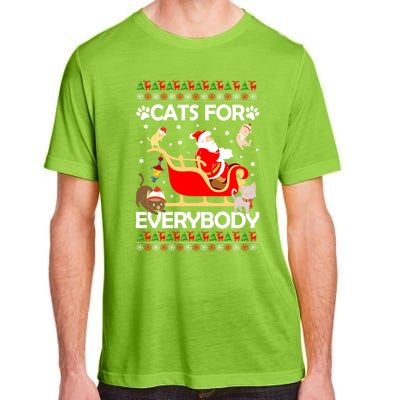 Cats For Everybody Santa Sleigh Lover Cute Santa Kitten Love Cute Gift Adult ChromaSoft Performance T-Shirt