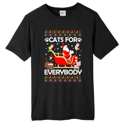 Cats For Everybody Santa Sleigh Lover Cute Santa Kitten Love Cute Gift Tall Fusion ChromaSoft Performance T-Shirt