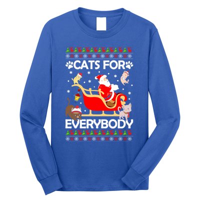 Cats For Everybody Santa Sleigh Lover Cute Santa Kitten Love Cute Gift Long Sleeve Shirt