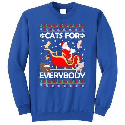 Cats For Everybody Santa Sleigh Lover Cute Santa Kitten Love Cute Gift Sweatshirt