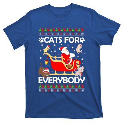 Cats For Everybody Santa Sleigh Lover Cute Santa Kitten Love Cute Gift T-Shirt