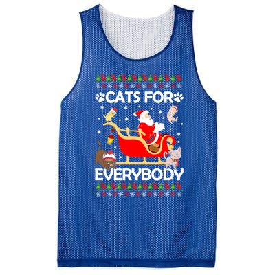 Cats For Everybody Santa Sleigh Lover Cute Santa Kitten Love Cute Gift Mesh Reversible Basketball Jersey Tank