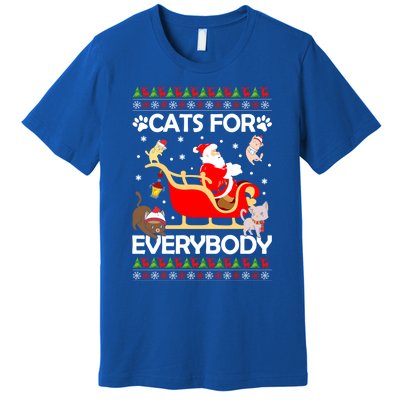 Cats For Everybody Santa Sleigh Lover Cute Santa Kitten Love Cute Gift Premium T-Shirt