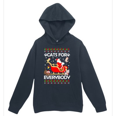 Cats For Everybody Santa Sleigh Lover Cute Santa Kitten Love Cute Gift Urban Pullover Hoodie