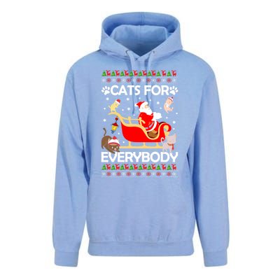 Cats For Everybody Santa Sleigh Lover Cute Santa Kitten Love Cute Gift Unisex Surf Hoodie