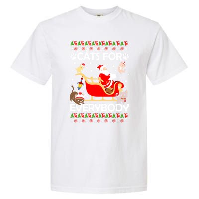 Cats For Everybody Santa Sleigh Lover Cute Santa Kitten Love Cute Gift Garment-Dyed Heavyweight T-Shirt