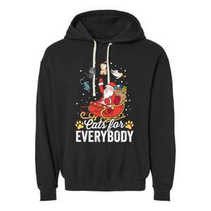 Cats For Everybody Santa Kitties Merry Christmas Costume Meaningful Gift Garment-Dyed Fleece Hoodie