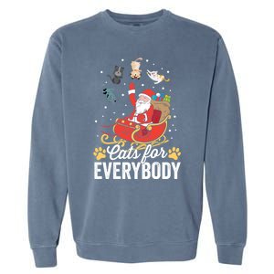 Cats For Everybody Santa Kitties Merry Christmas Costume Meaningful Gift Garment-Dyed Sweatshirt