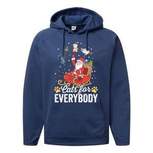 Cats For Everybody Santa Kitties Merry Christmas Costume Meaningful Gift Performance Fleece Hoodie