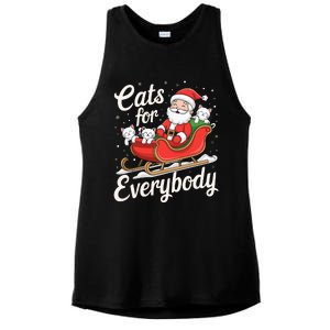 Cats For Everybody Christmas Funny Xmas Santa Ladies PosiCharge Tri-Blend Wicking Tank