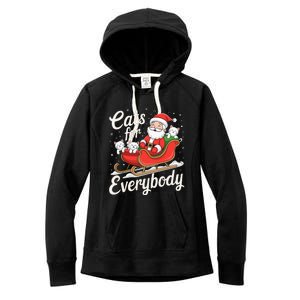 Cats For Everybody Christmas Funny Xmas Santa Women's Fleece Hoodie