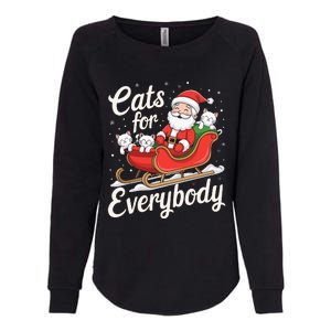 Cats For Everybody Christmas Funny Xmas Santa Womens California Wash Sweatshirt