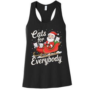 Cats For Everybody Christmas Funny Xmas Santa Women's Racerback Tank