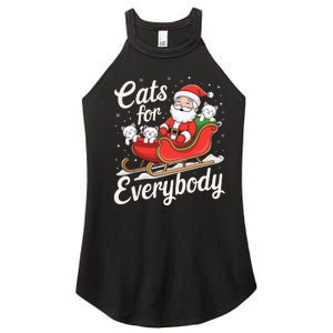 Cats For Everybody Christmas Funny Xmas Santa Women's Perfect Tri Rocker Tank