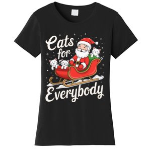 Cats For Everybody Christmas Funny Xmas Santa Women's T-Shirt