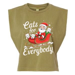 Cats For Everybody Christmas Funny Xmas Santa Garment-Dyed Women's Muscle Tee