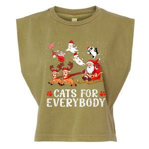 Cats For Everybody Christmas Cat Funny Xmas Santa Great Gift Garment-Dyed Women's Muscle Tee