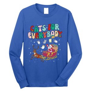 Cats For Everybody Santa Ugly Christmas Sweater Cat Theme Great Gift Long Sleeve Shirt