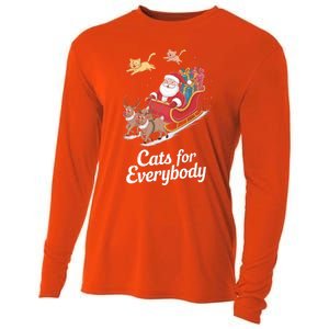 Cats For Everybody Xmas Cat Santa Festive Cat Christmas Cats Gift Cooling Performance Long Sleeve Crew