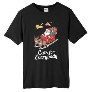 Cats For Everybody Xmas Cat Santa Festive Cat Christmas Cats Gift Tall Fusion ChromaSoft Performance T-Shirt