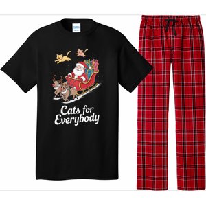 Cats For Everybody Xmas Cat Santa Festive Cat Christmas Cats Gift Pajama Set