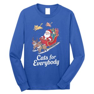 Cats For Everybody Xmas Cat Santa Festive Cat Christmas Cats Gift Long Sleeve Shirt