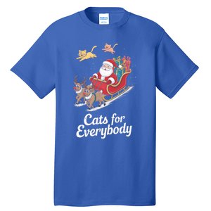 Cats For Everybody Xmas Cat Santa Festive Cat Christmas Cats Gift Tall T-Shirt