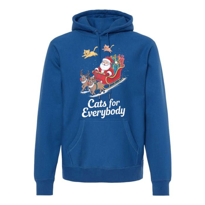 Cats For Everybody Xmas Cat Santa Festive Cat Christmas Cats Gift Premium Hoodie