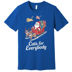 Cats For Everybody Xmas Cat Santa Festive Cat Christmas Cats Gift Premium T-Shirt