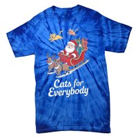 Cats For Everybody Xmas Cat Santa Festive Cat Christmas Cats Gift Tie-Dye T-Shirt