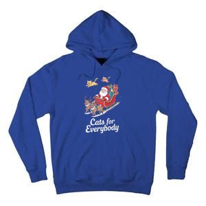 Cats For Everybody Xmas Cat Santa Festive Cat Christmas Cats Gift Tall Hoodie