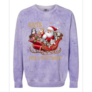 Cats For Everybody Xmas Funny Christmas Santa Gift Colorblast Crewneck Sweatshirt