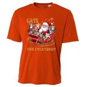 Cats For Everybody Xmas Funny Christmas Santa Gift Cooling Performance Crew T-Shirt