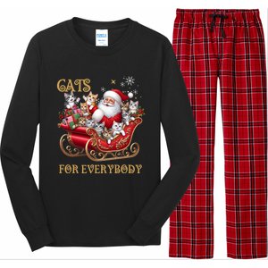 Cats For Everybody Xmas Funny Christmas Santa Gift Long Sleeve Pajama Set