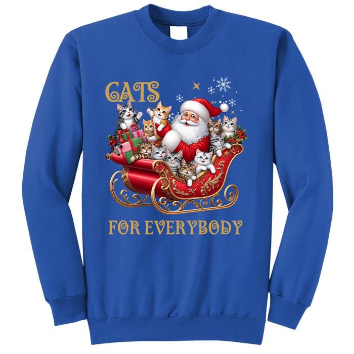 Cats For Everybody Xmas Funny Christmas Santa Gift Sweatshirt