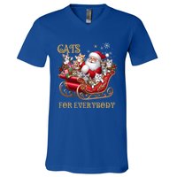 Cats For Everybody Xmas Funny Christmas Santa Gift V-Neck T-Shirt