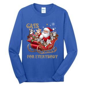 Cats For Everybody Xmas Funny Christmas Santa Gift Tall Long Sleeve T-Shirt